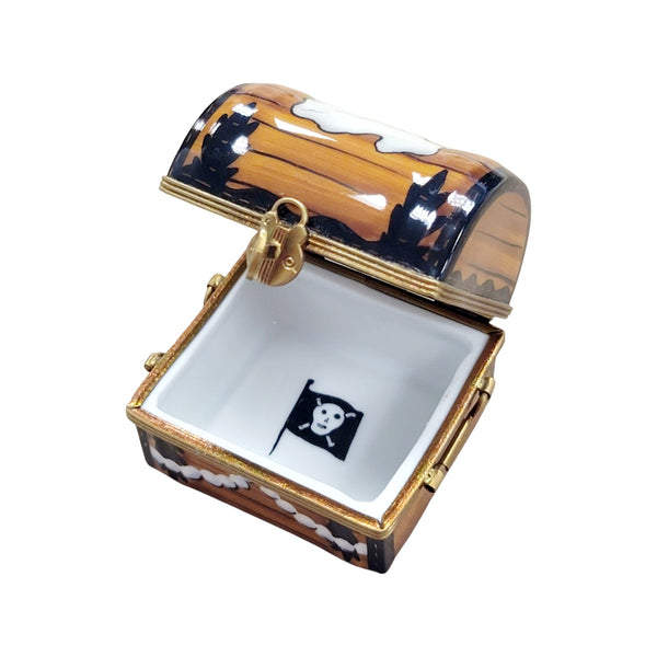 Pirate Treasure Map Box Porcelain Limoges Home fairy French Trinket Box