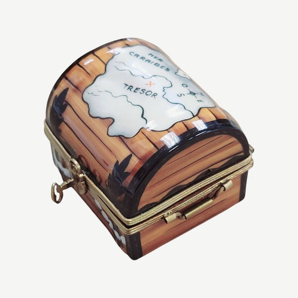 Pirate Treasure Map Box Porcelain Limoges Home fairy French Trinket Box