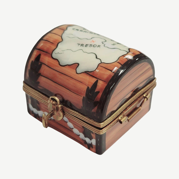 Pirate Treasure Map Box Porcelain Limoges Home fairy French Trinket Box