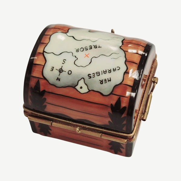Pirate Treasure Map Box Porcelain Limoges Home fairy French Trinket Box