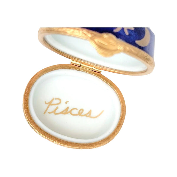 Pisces Zodiac Porcelain Limoges birthday myth French Trinket Box