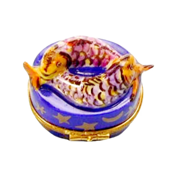 Pisces Zodiac Porcelain Limoges birthday myth French Trinket Box