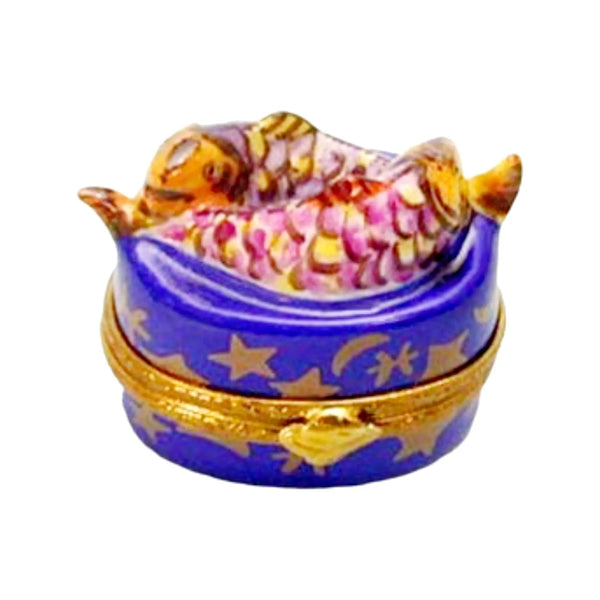 Pisces Zodiac Porcelain Limoges birthday myth French Trinket Box