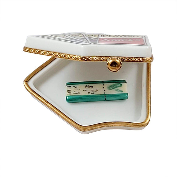 PlayBill Removeable Tickets Theater Musical Porcelain Limoges music art travel Rochard Limoges Box French Trinket Box