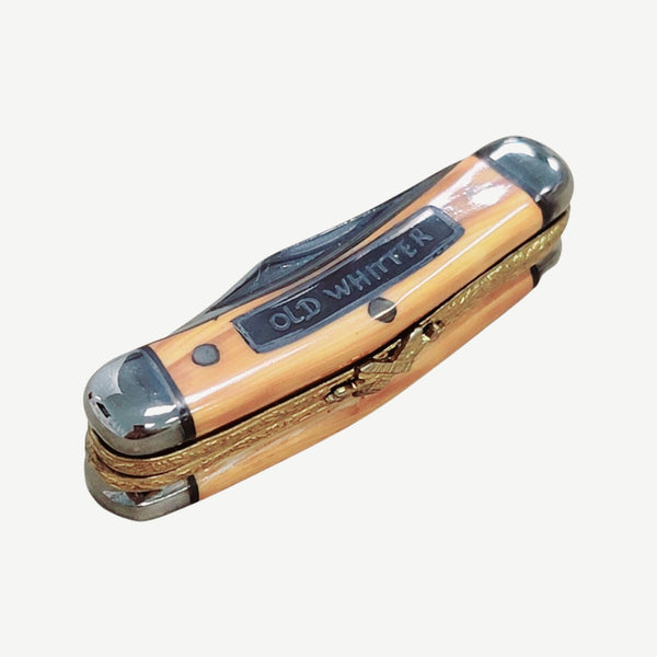 Limoges Pocket Knife Masterpiece Porcelain Limoges travel sports men French Trinket Box