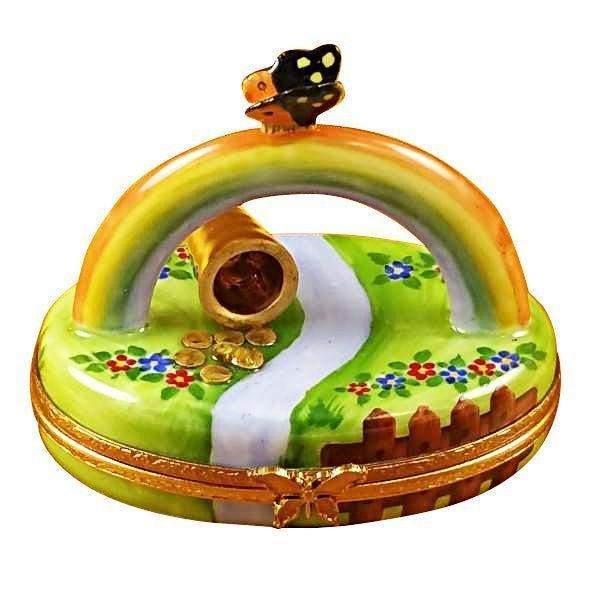 Pot of Gold at the End of the Rainbow Porcelain Limoges Travel special occasions French Trinket Box