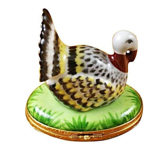 Proud Turkey limoges box Porcelain Limoges Farm Bird French Trinket Box