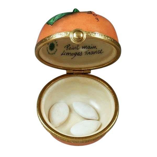Pumpkin with Seeds Porcelain Limoges Thanksgiving Autumn French Trinket Box