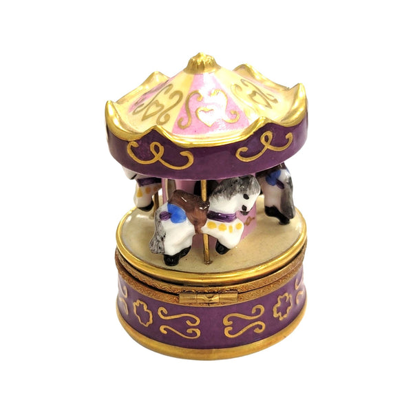 Purple Carousel Limoges Box Porcelain Limoges Carnival French Trinket Box