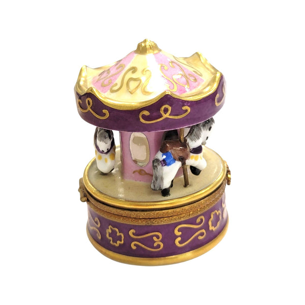 Purple Carousel Limoges Box Porcelain Limoges Carnival French Trinket Box