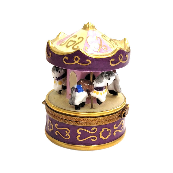 Purple Carousel Limoges Box Porcelain Limoges Carnival French Trinket Box