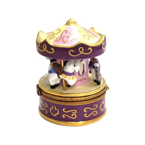 Purple Carousel Limoges Box Porcelain Limoges Carnival French Trinket Box