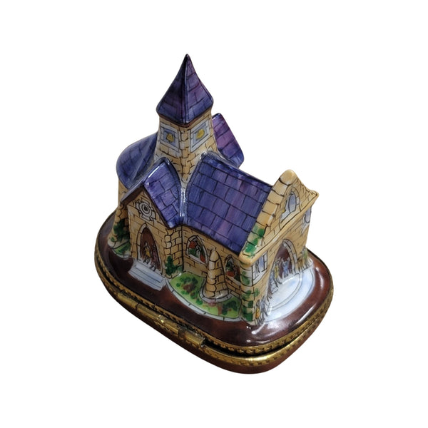 Purple Cathedral Church Limoges Box Porcelain Limoges Religion Wedding French Trinket Box