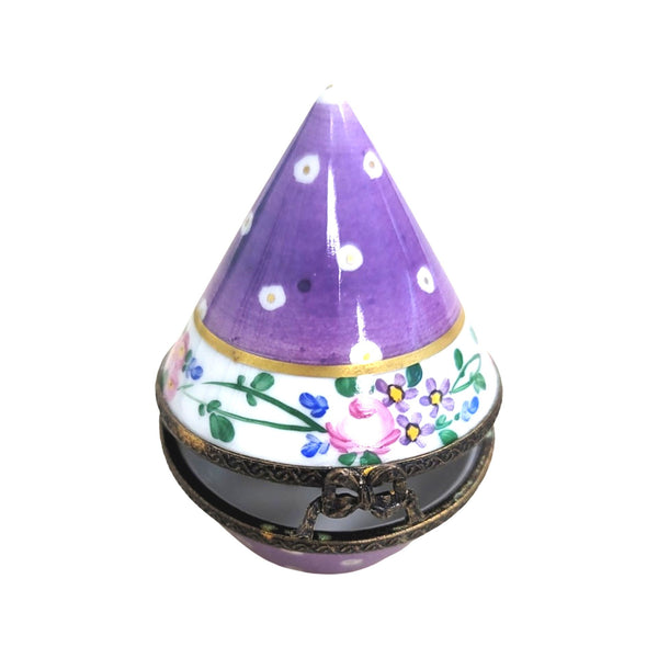 Purple Cone Tent Porcelain Box Porcelain Limoges LIMOGES BOXES traditional French Trinket Box