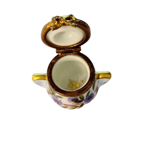 Purple Floral Limoges Tea Chest Porcelain Limoges China French Trinket Box