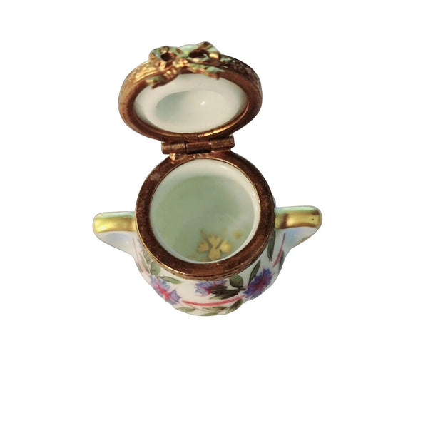 Purple Floral Limoges Tea Chest Porcelain Limoges China French Trinket Box