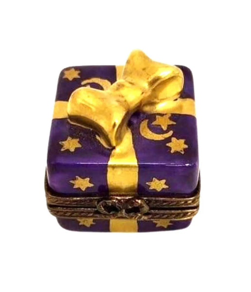 Purple Moon Gift Box Porcelain Limoges xmas French Trinket Box