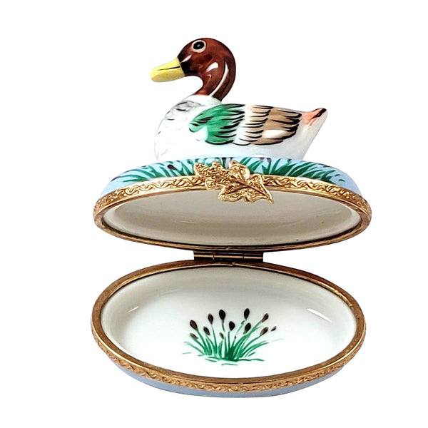 Mallard Duck Porcelain Limoges bird French Trinket Box
