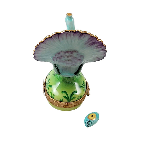 Peacock w Feather Porcelain Limoges bird birds French Trinket Box