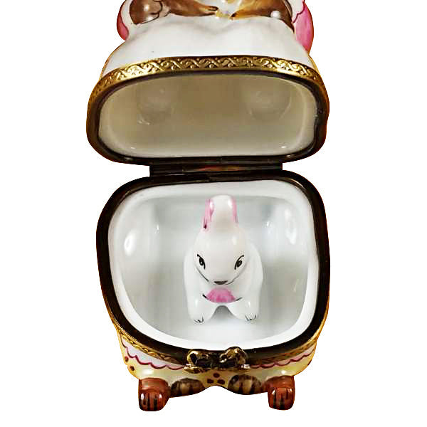 Mother Rabbit Rocking with Baby Limoges Box