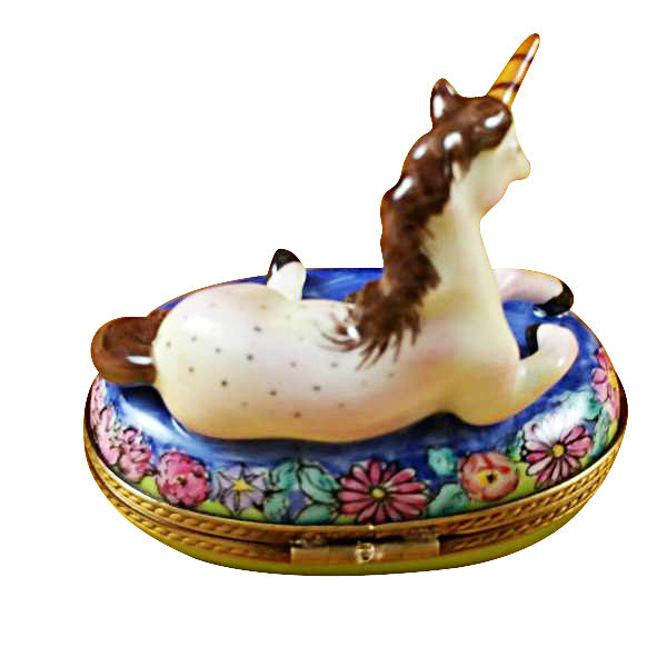 Unicorn Porcelain Limoges spiritual travel baby French Trinket Box