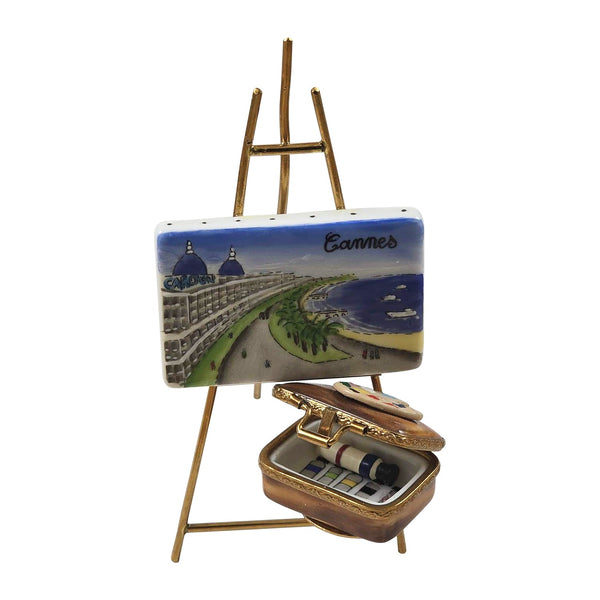 Easel with Cannes Painting for Art Lovers