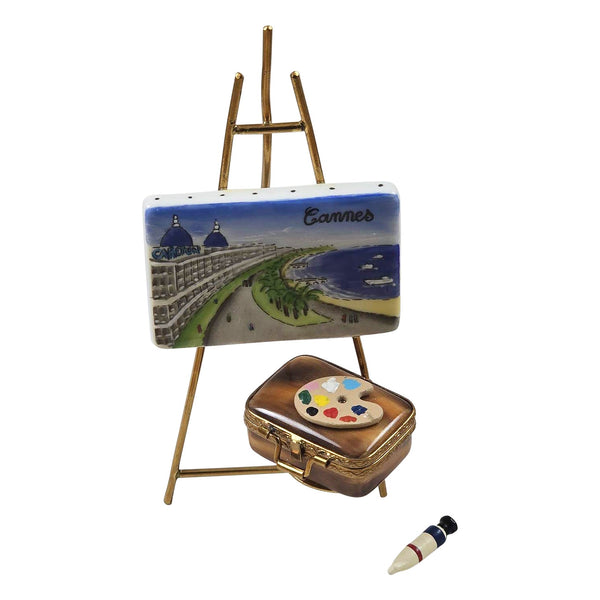 Easel with Cannes Painting for Art Lovers