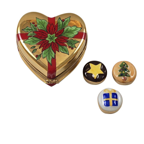 Gold Poinsettia Heart for Holiday Gifting