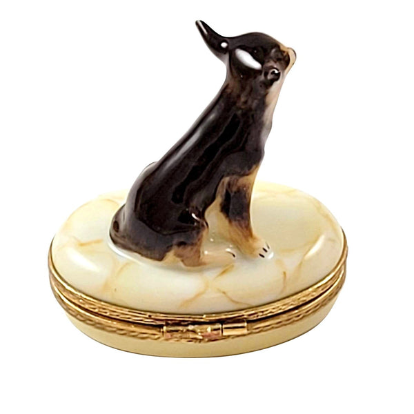 Brown Tan Chihuahua Dog Porcelain Limoges dog French Trinket Box