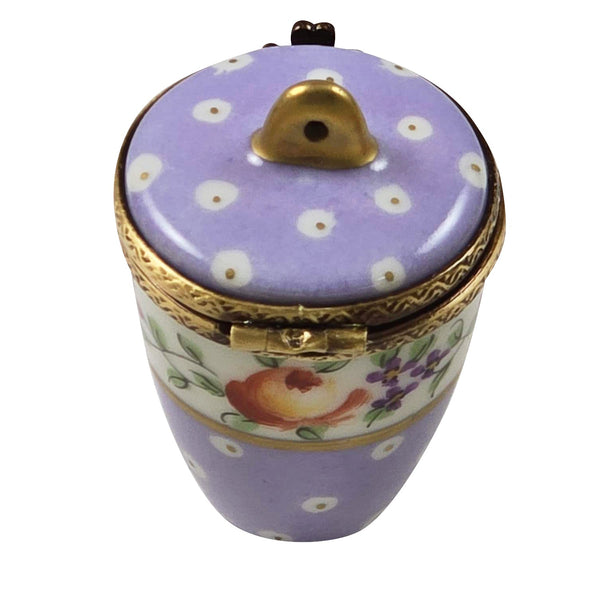 Light Purple Gold Dot Jar Low Lid