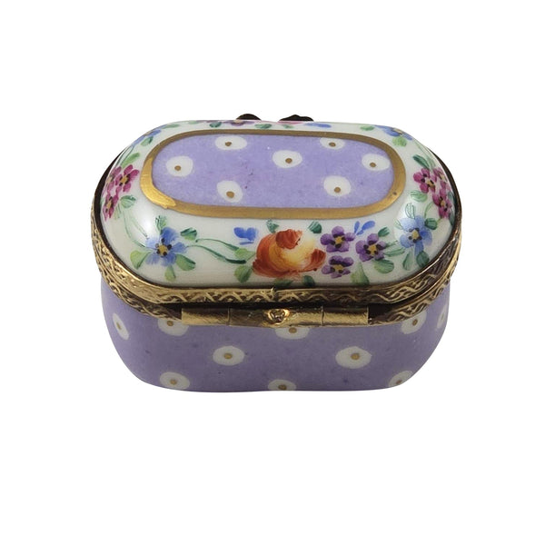 Light Purple Gold Dots Small Oval