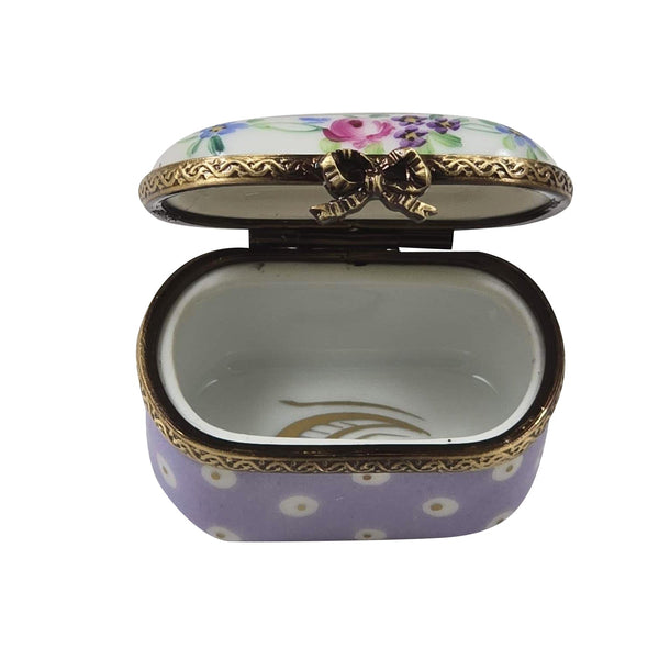 Light Purple Gold Dots Small Oval