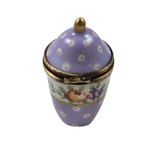 Light Purple Gold Dot Jar High Lid