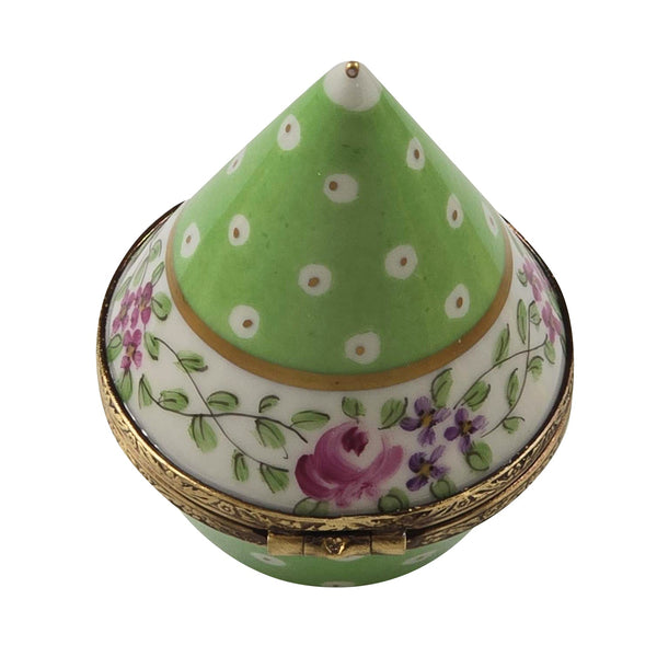 LIGHT GREEN GOLD DOTS CONICAL