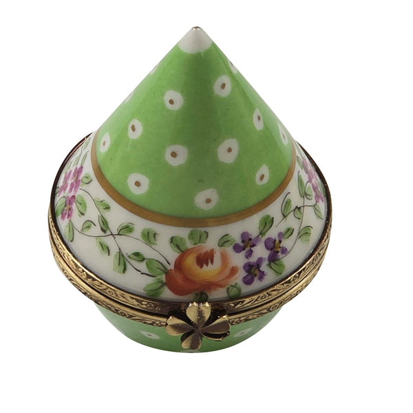 LIGHT GREEN GOLD DOTS CONICAL