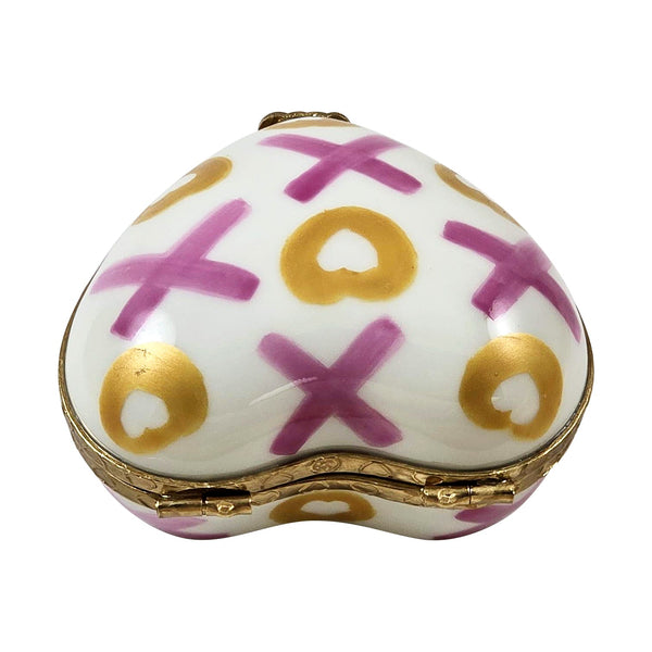 XO Heart Love Kisses Porcelain Limoges French Trinket Box