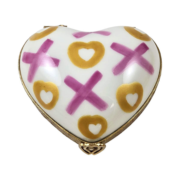 XO Heart Love Kisses Porcelain Limoges French Trinket Box
