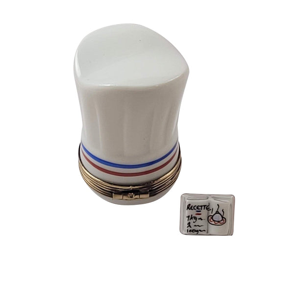 CHEF'S HAT WITH COOKBOOK Porcelain Limoges Professional Food French Trinket Box