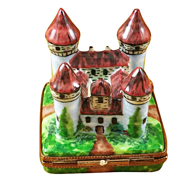 European castle Porcelain Limoges travel monument French Trinket Box