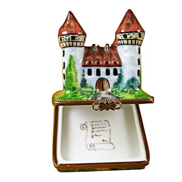 European castle Porcelain Limoges travel monument French Trinket Box