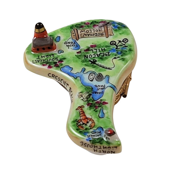 Block island Rhode Island w Orb Porcelain Limoges limoges boxes French Trinket Box