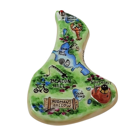 Block island Rhode Island w Orb Porcelain Limoges limoges boxes French Trinket Box