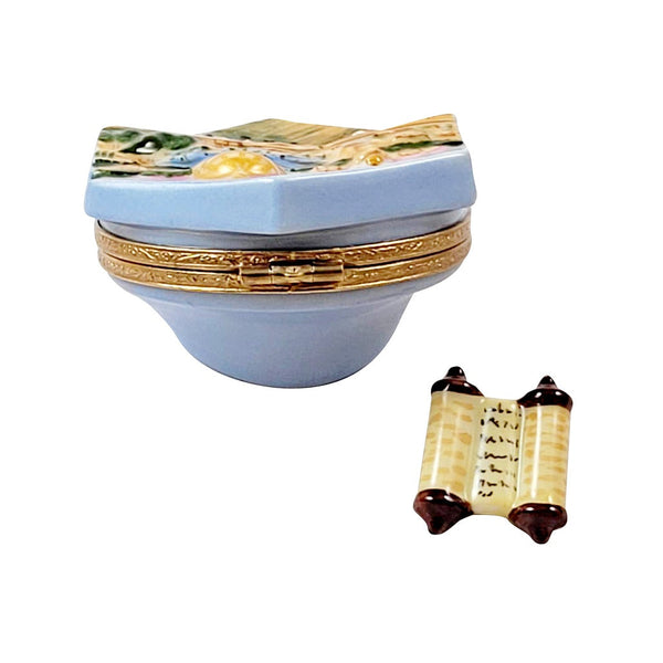 Jerusalem Wailing Wall w Torah Porcelain Limoges Religion Travel Myth French Trinket Box