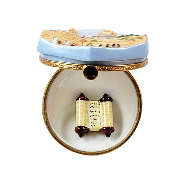 Jerusalem Wailing Wall w Torah Porcelain Limoges Religion Travel Myth French Trinket Box