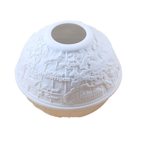 Map Votive Light Lithosphere Limoges Porcelain