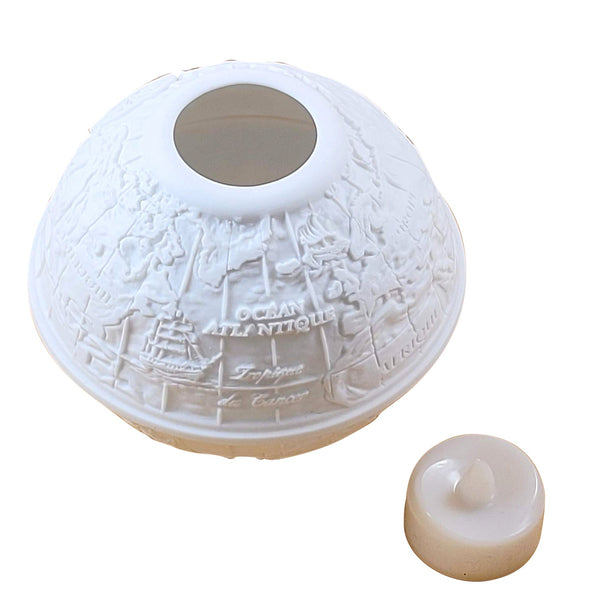Map Votive Light Lithosphere Limoges Porcelain