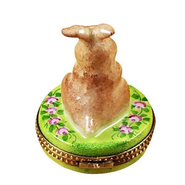 Rabbit Figurine with Carrot Porcelain Limoges Rabbit French Trinket Box