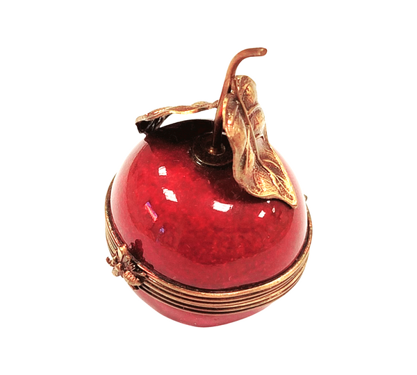 Red Cherry Brass Accent Box Porcelain Limoges fruit vegetables French Trinket Box