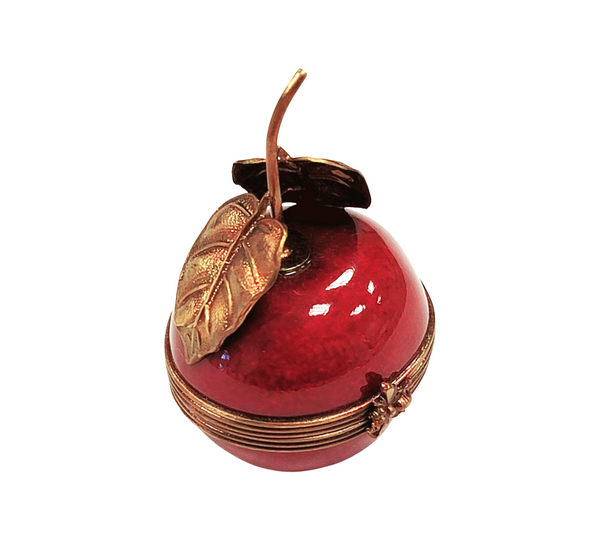 Red Cherry Brass Accent Box Porcelain Limoges fruit vegetables French Trinket Box