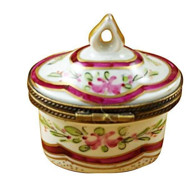 Red Crown Top limoges box Porcelain Limoges French Trinket Box